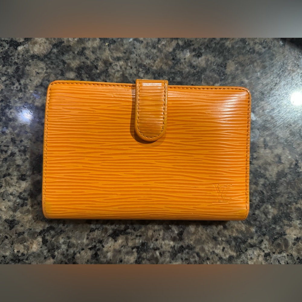 Authentic Louis Vuitton  Orange Textured Wallet